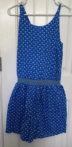 BODEN Romper Girls 15-16 year, Blue Ditsy with Smocking and Criss Cross Straps - Picture 1 of 5