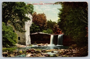 Vintage Mill Creek Park Waterfall Postcard Youngstown Ohio Printed Germany - Picture 1 of 2