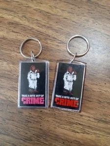 Vintage McGruff Keychains Lot Of 2 USA Bite Out Of Crime Nice Rare Hard Plastic - Picture 1 of 6