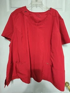 Cherokee/INFINITY Scrub Top size 4XL-Red V-Neck-Chest 31"/L 29.5" - Picture 1 of 5