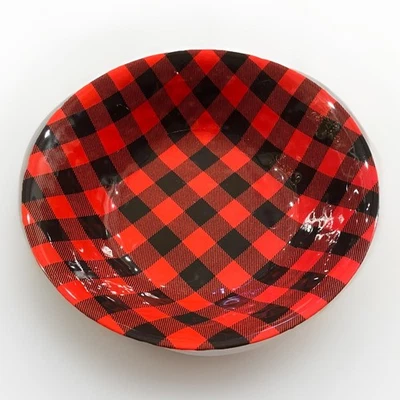 3 tigelas xadrez búfalo vermelho melamina Robert Stanley - Imagem 1 de 2