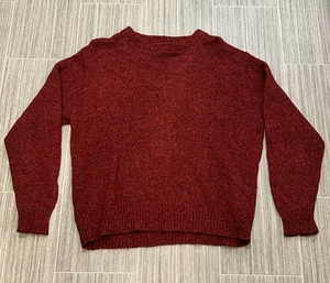 Vintage LL Bean Sweater Mens L Red Wool Blend Crewneck Pullover USA - Picture 1 of 4