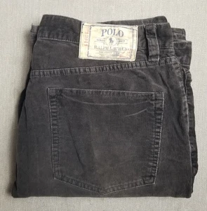 Vintage Polo Ralph Lauren Corduroy Pants Black Faded 90s 39x32 (38x32) - Picture 1 of 13