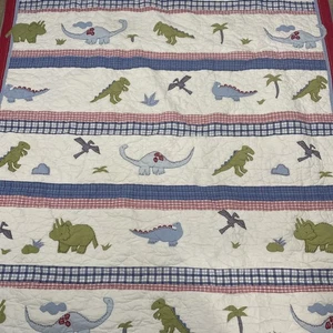 Pottery Barn Kids PBK Super Saurus Dinosaur Dino Twin Size Quilt Comforter - Picture 1 of 5