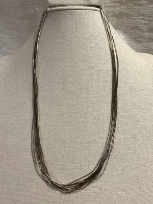 Collar Multi Hilos De Colección Nativo Americano Plata Líquida 10 24" -2964 Foto 1 de 4
