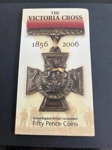 MONETE VICTORIA CROSS 2006 50p x 2 BU IN CONFEZIONE ORIGINALE ROYAL MINT (RIF.N1) - Foto 1 di 2
