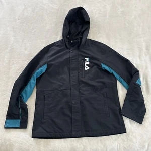 FILA FUSION Faster Forward Mens Black Size XL Hooded Jacket Parka - Picture 1 of 10