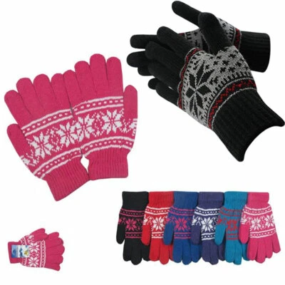 12 pares de guantes mágicos cálidos de invierno copo de nieve para hombre y mujer tejidos térmicos clima frío Foto 1 de 4