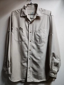 Travel Smith Men’s Light tan Back Long Sleeve Hunting Camping Shirt VTG Size L - Picture 1 of 11