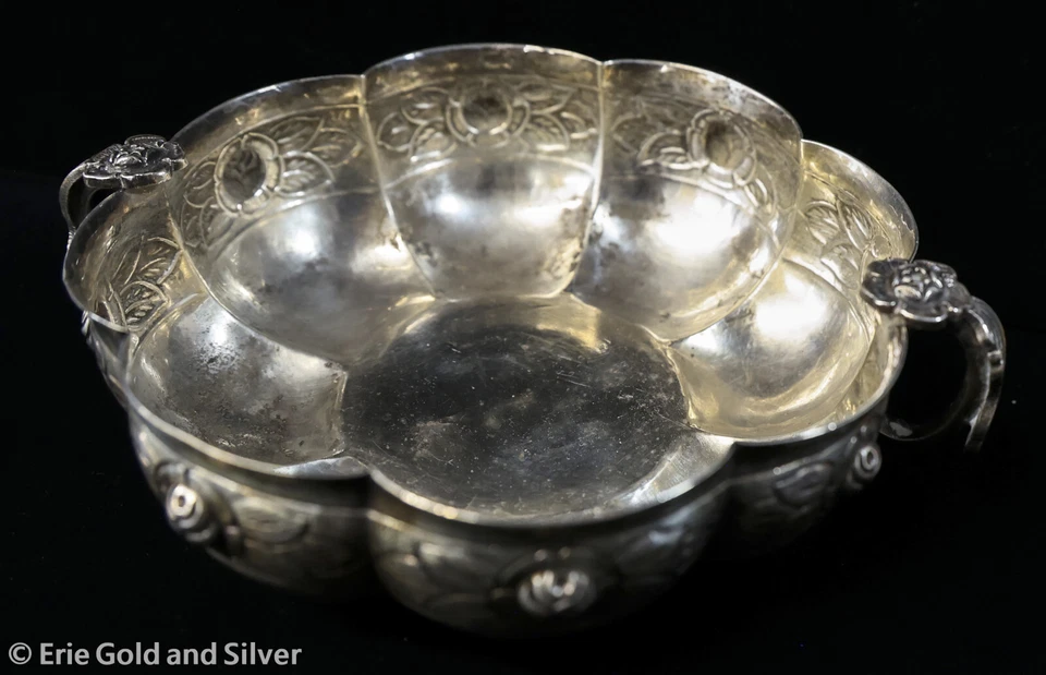 Cuenco rosa azteca vintage de plata esterlina Sanborns México Foto 1 de 4