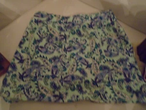 T by Talbots Activewear Golf /Tennis Blue Paisley  Zip Pockets Skirt Skort Sz 1X - Picture 1 of 5