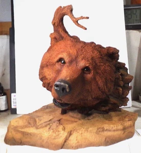 Rick Cain Skulptur VIER BÄREN Skulptur MUSTER/2000 16" x 16" über 12 Pfund - Bild 1 von 14