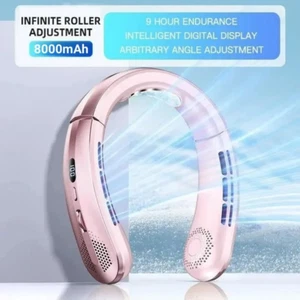 High Quality 8000Mah Hanging Neck Fan Portable Bladeless Mini USB Rechargeable - Picture 1 of 14