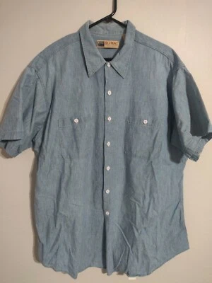 Vintage Big Mac Authentic Workwear Chambray Denim S/S Button Shirt - Men's 2XLT - Image 1 of 4