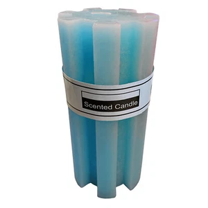 2 x PILLAR WAX SCENTED CANDLES BLUE SHAPED OCEAN BREEZE wick christmas home - Picture 1 of 1