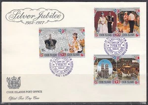 Cook Islands Scott 465-7a FDC - 1977 Silver Jubilee - Picture 1 of 2