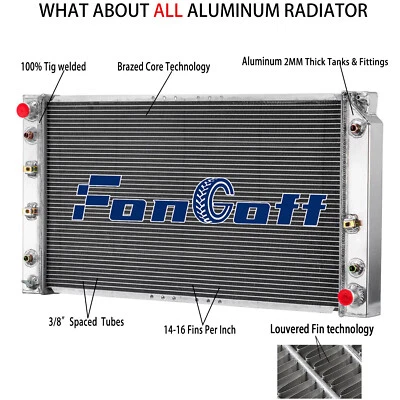 3 Row Aluminum Radiator fit 1994-96 Chevy Caprice Impala Buick Roadmaster 5.7L - Imagem 1 de 4