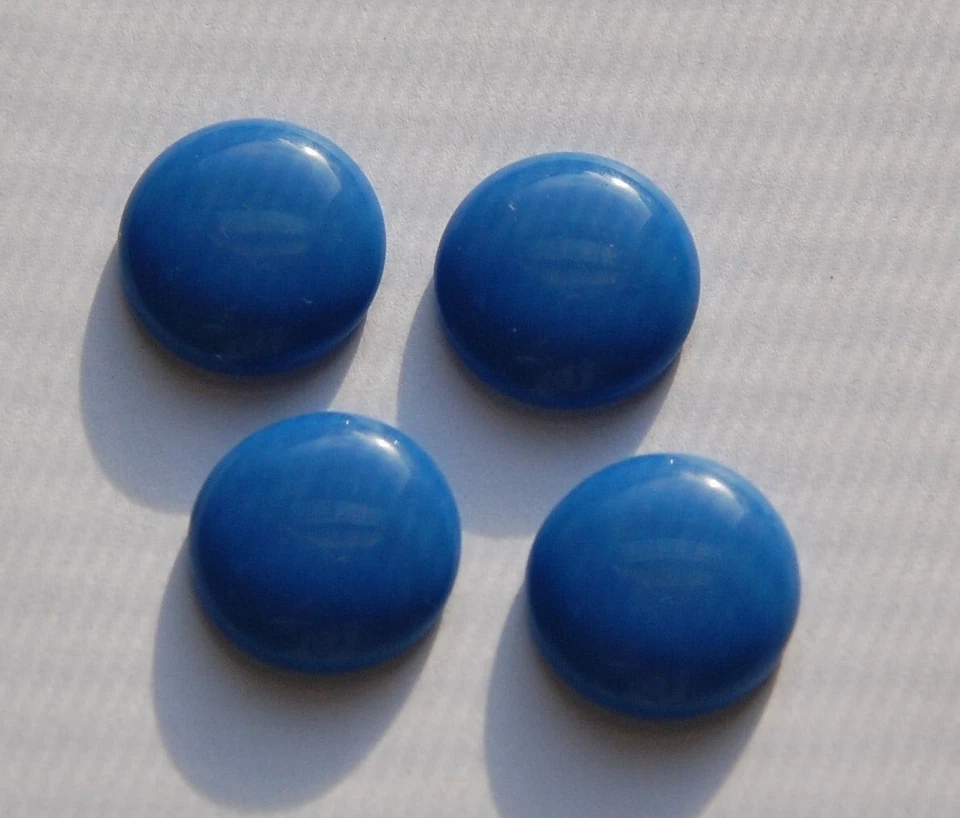 Cabujones de vidrio azul vintage Alemania 18 mm cabina 717C Foto 1 de 1
