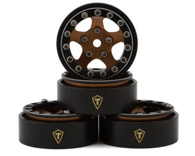 Treal Hobby Classic 5-Star 1.0" Beadlock Wheels (Black/Bronze) (4) (22.4g) - Image 1 of 4