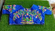 Indian embroidery peacock design Stitched Saree Blouse For Women/Girls Sari Top