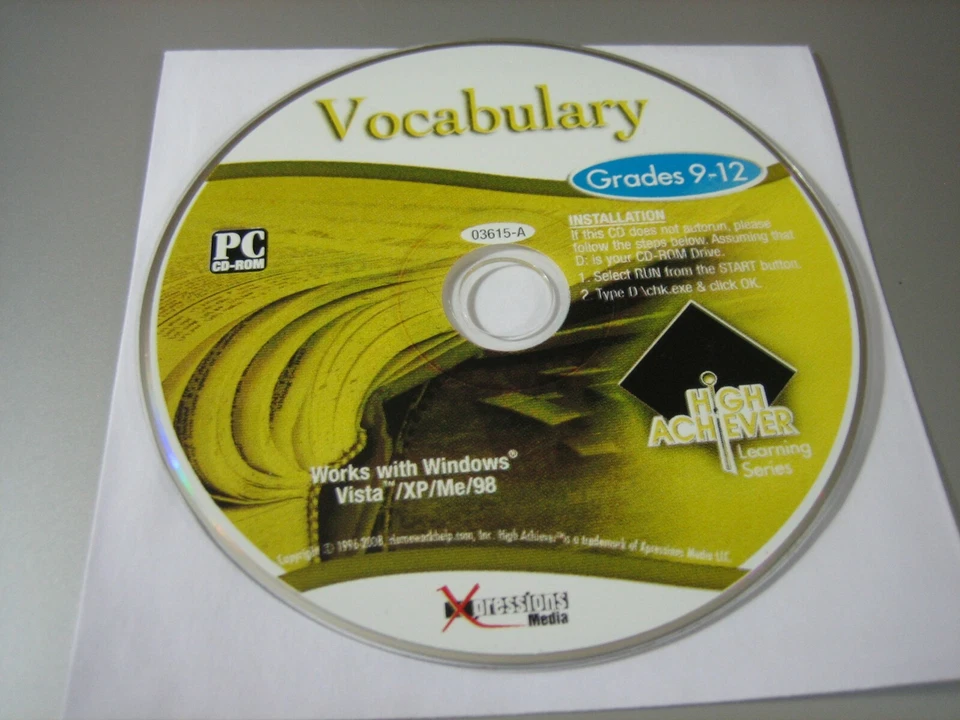 Xpressions Media High Achiever Vocabulary - Grades 9-12 (PC, 2008) - Disc Only - Image 1 of 1