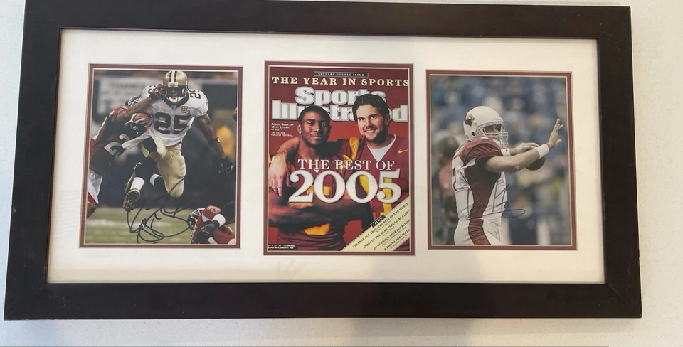 Спортивная иллюстрированная обложка с автографом Реджи Буша и Мэтта Лейнарта из НФЛ 2005 - Изображение 1 из 4
