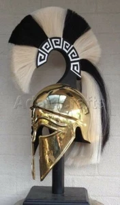 18 gauge Steel Brass Coated Medieval Greek Corinthian Helmet Spartan Helmet ZR - Picture 1 of 1