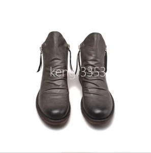 Men Double-Side Zipper Faux Leather Military Combat Boots Non-Slip Chelsea Boots - Picture 1 of 16