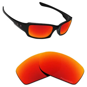 Hawkry SaltWater Proof Fire Red Replacement Lenses for-Oakley Fives Squared - Picture 1 of 3