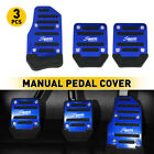 3Pcs Car Non-Slip Gas Brake Pedals Pad Cover Set For Manual Universal Aluminum