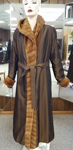 CLEARANCE! Gold Whiskey Rex Rabbit Fur Parka; Reversible to Rain Coat - size 10 - Picture 1 of 9