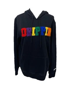Men’s Medium Hoodie Hudson Outerwear Black and Multicolor Drippin Logo - Picture 1 of 7
