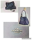 Coach Purse Leather Handbag Navy Blue #W2370