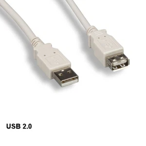 KNTK 10ft USB 2.0 Type A Extension Cable 28AWG Charge Data Transfer Beige Color - Picture 1 of 1
