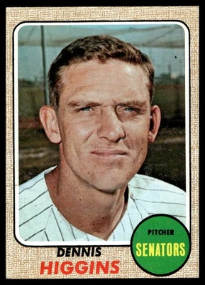 1968 Topps Dennis Higgins Washington Senators #509 - Image 1 of 2