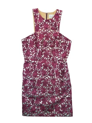Mini Vestido Halter Jacquard Floral Milly Para Mujer Talla 10 Sin Mangas Fiesta Foto 1 de 4