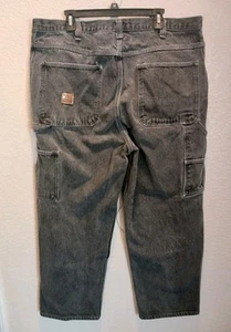 Vintage Ben Davis Carpenter Pants Jeans Men's 44x29 Baggy Faded Black Distressed - Picture 1 of 11
