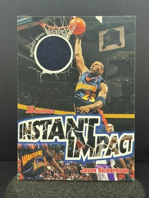 Parche de camiseta Jason Richardson usado en el juego 2004 Bowman baloncesto impacto instantáneo Foto 1 de 2
