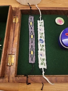 2 Perlenarmbänder Perlen Weben Armbänder Selbstgemacht 13cm  - Bild 1 von 5