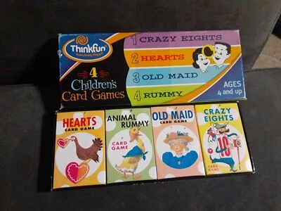 Vintage 4 JOGOS DE CARTAS INFANTIS VELHA EMPREGADA DOMÉSTICA, RUMMY, CORAÇÕES, OITOS LOUCOS 2002  - Imagem 1 de 4