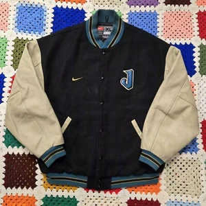 Vtg 90s Nike Jacksonville Jaguars Varsity Letterman Jacket XL Wool Leather NFL - Picture 1 of 20