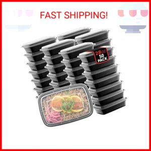 50-Pack Reusable Meal Prep Containers Microwave Safe Food Storage Containers wit - Picture 1 of 2