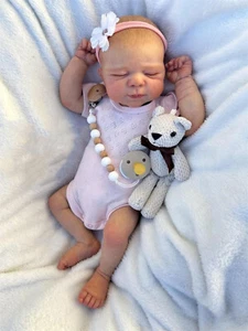 Realistic Reborn Baby Dolls 18" Lifelike Newborn Handmade Toddler Sleeping - Picture 1 of 4