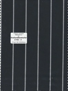 Stripe Suiting Fabric Black With White Chalk Best For Suit Pants 5 Yard Fabric - Picture 1 of 2