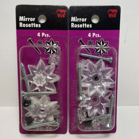 Vintage Clear Mirror Star Rosettes & Hardware PH-26 NOS Taiwan 2 Sealed Packs Cover