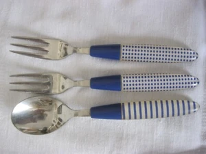 3 WMF Besteckteile / Kinderbesteck FUN ? rares Besteck blaue Streifen / Punkte - Bild 1 von 1