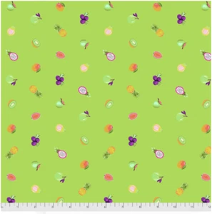 Free Spirit Tula Pink Daydreamer Forbidden Fruit Snacks Kiwi Cotton Fabric By Yd - Picture 1 of 1