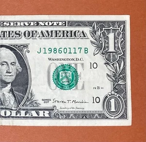 1986 January 17 (J 19860117 B) Birthday Note $1 One Dollar Bill - Picture 1 of 3