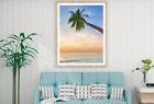 Palm Tree & Ocean At Sunset Print Premium Poster High Quality Choose Sizes