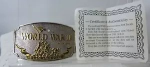 WWII Commemorative Belt Buckle Nickel silver with 24 K gold has COA - Picture 1 of 4